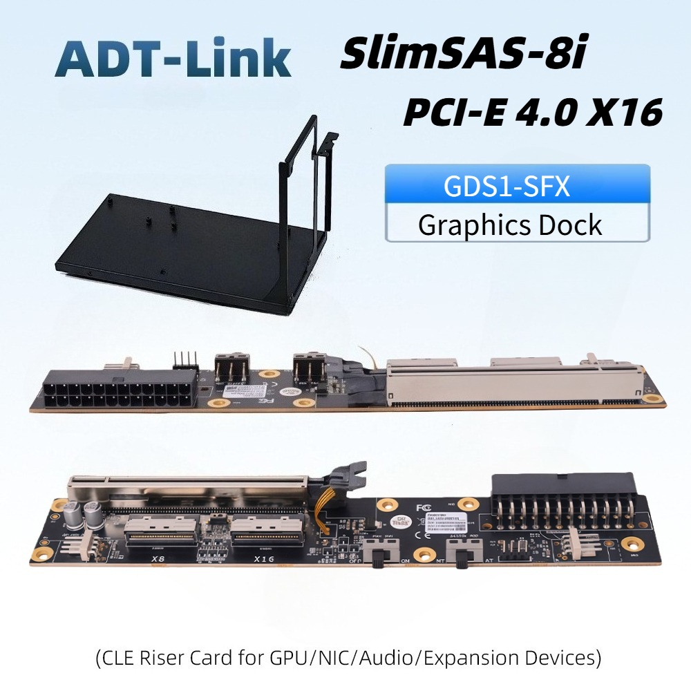 Oculink Egpu Dock Graphics Card - ด็อคกราฟิกการ์ดภายนอก Dual SlimSAS 8i eGPU สำหรับ