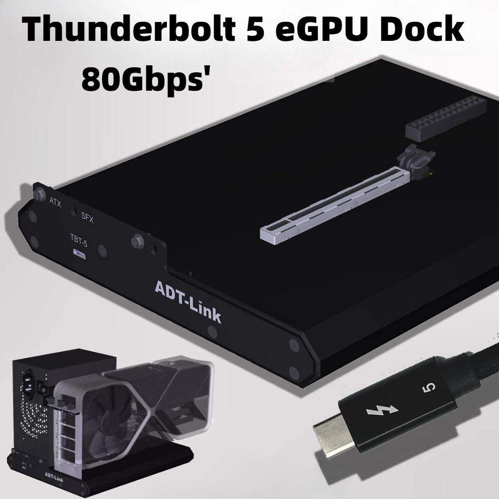 Thunderbolt 4 External Gpu Enclosure - แท่นเชื่อมต่อการ์ดจอภายนอก ADT Thunderbolt-5/4/3 ความเร็ว 80Gbps PCIe